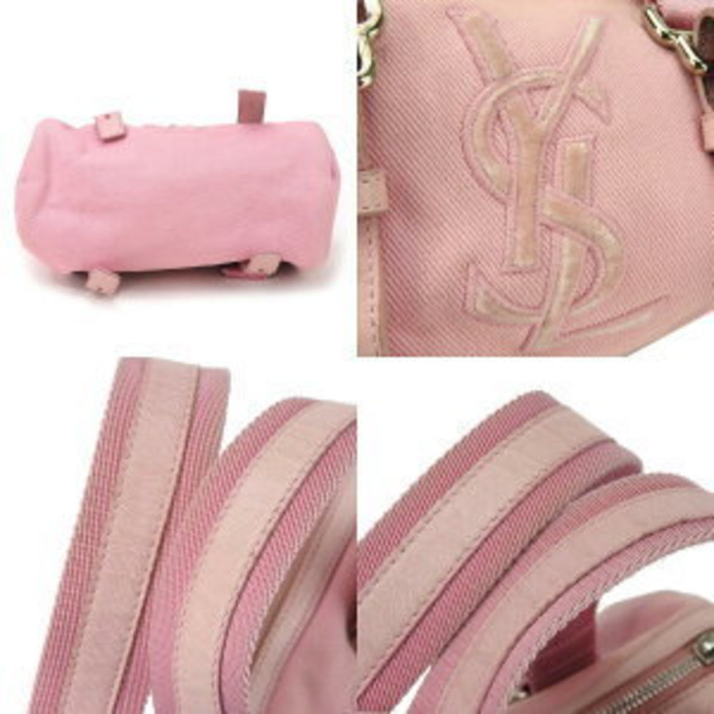 Saint Laurent Yves Kahala handbag pink canvas leather bag is - Picture 4 of 9
